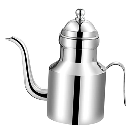 Alipis Contenitore Per Olio Da Cucina in Acciaio 304 11oz Manico Antiscivolo e Base Antigoccia Per Uso Domestico e Cottura Salutare