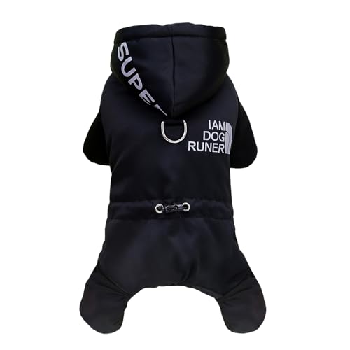 Izefia Hundemantel Haustier Bekleidung Jumpsuit Winddichte Kalte Wettermantel Sportjacke Warme Winter Dicke Kleidung Schneefeste Mantel Baumwolle Hundemantel für Kleine Hund Mittlere Hundekatze