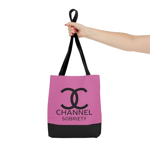 Channel Sobriety Luxury-like High Fashion Fun Humor Motivational Inspired AA NA 12-step Recovery Gift Tote Bag4