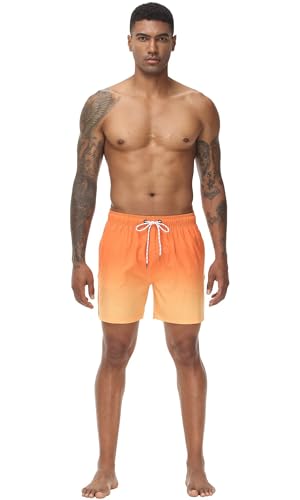 Image of Tyhengta Men's Swim Trunks Quick Dry Beach Shorts with Zipper Pockets and Mesh Lining