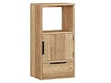 Woodkings® Wandregal Auckland massiv Holz Hängeschrank 1Tür/1Schub/1Fach, Hängeregal, passend zum TV Lowboard, Holzmöbel, Wohnwand Modul, Regalsystem, Holzregal, Hängeregal (Holz - Wildeiche)