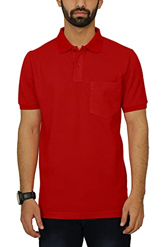 Image of Celsius Men's Half Sleeve Classic Solid Pique Polo with Pocket