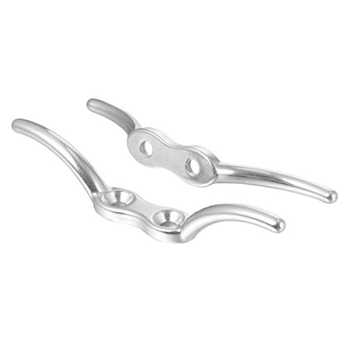 VANZACK Curved Nickel Plated Dock Rope Cleats for Men - 6 Inch Length - Durable Marine Hardware for Secure Docking Boating Enthusiasts and Outdoor Lovers