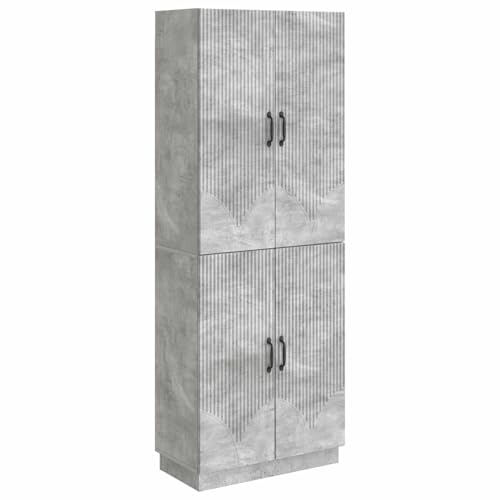 Armario de madera gris hormigón modular: optimiza tu espacio con 4 estantes funcionales 2