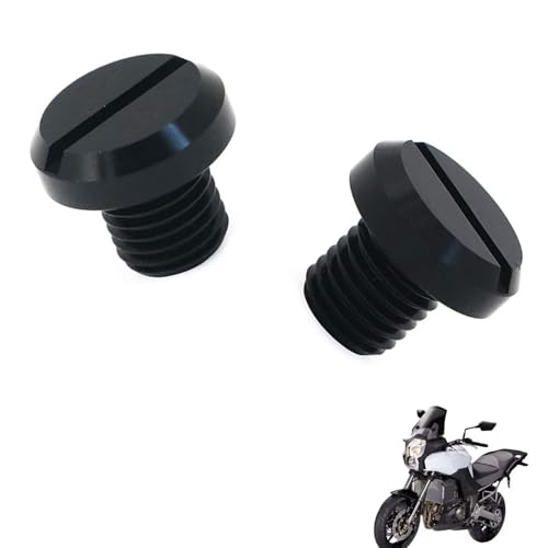 generisch 2PCS motorrad spiegel stopfen kompatibel mit Kawasaki Versys 1000,Motorcycle rearview mirror blind plug tuning zubehör(black)