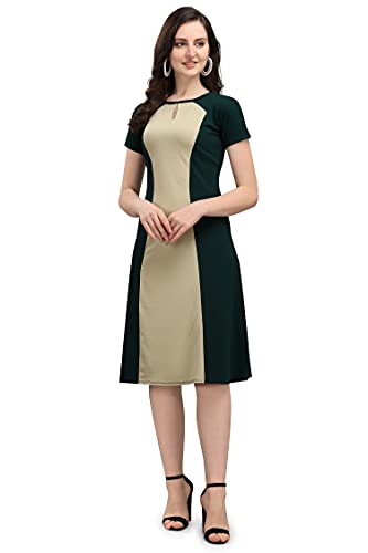 Image of PURVAJA Women's Fit & Flare Knee-Length Dress