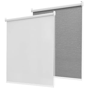 100% Blackout Roller Shades for Indoor Windows with Thermal Insulated Fabric UV Protection Privacy Window Shades for Living Room, Home and Office White 20″ W x 72″ H