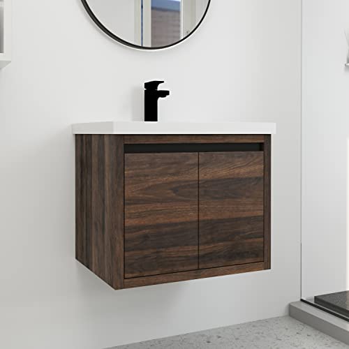 Yoluckea 24" Bathroom Vanity with Gel Sink Combo Wall Mounted Cab...