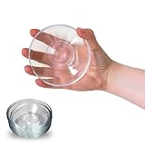 Ums Round Turkish Small Glass Plates Set, 4 Inch - 6 Pieces Round Glass Saucers Set for Coffee, Tea, Snack, Sauce and Appetizer