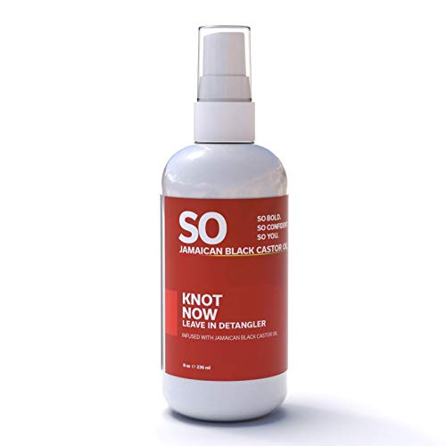 SO Jamaican Black Castor Oil Knot Now Leave-in Detangler | Smooth Conditioning & Detangling Spray | Paraben Free Conditioner 8 Oz / 236 mL