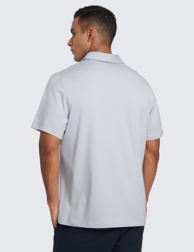 CRZ YOGA Cloud Jersey Mens Golf Polo Shirt Midweight Short Sleeve Soft Moisture Wicking Lounge Athletic Casual T-Shirts2