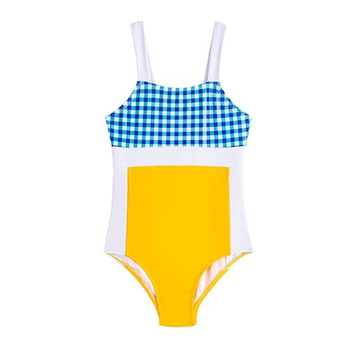 Image of LIZENS Girls One Piece Swimwear Stylish Girls Swimsuit for Ages 2-12 Color Clash Vintage