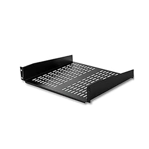 StarTech.com 2U Server Rack Shelf – Universal Vented Rack Mount Cantilever Tray for 19″ Network Equipment Rack & Cabinet – Heavy Duty Steel – Weight Capacity 50lb/23kg – 16″ Deep Shelf (CABSHELFV)