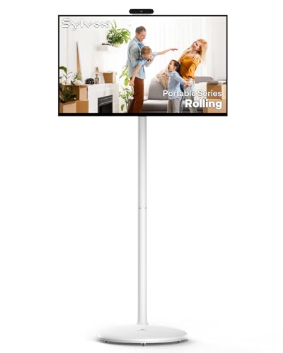 SYLVOX 27 Smart Rolling Display with Stand Portable Touchscreen Monitor for Streaming TV Apps Built in 4 5H Battery 1080P with 8MP Removable Webcam for Home Office Entertainment