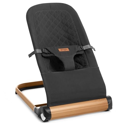 Image of Jimglo Baby Bouncer, Foldable Infant Bouncer for Babies, Portable Baby Bouncer Seat with Adjustable Height(Cotton, Anthracite)