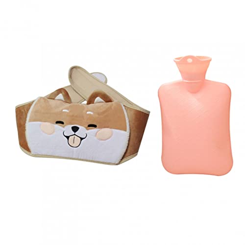 Shiba Inu Wärmflasche Warm Gürtel Wärmeflaschen - Wärmeflaschen aus Gummi mit Bezugmit mit Bettflasche, Lindert Menstruationsschmerzen, Sportverletzungen, Heizung im Winter (Shiba Inu C) Cover