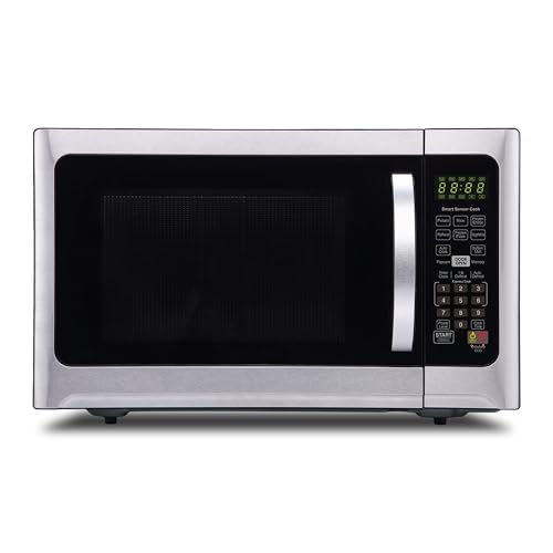 Comparison: Kitchen Microwave 9 Farberware Countertop 1000 Watts cu ft-Smart Sensor Microwave Oven With LED Lighting and Child Lock-Perfect for Apartments and Dorms-Easy Clean Black Interior, Stainless Steel, 1.2 Cu.Ft