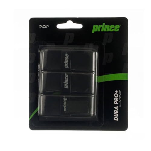 Prince Overgrip Dura Pro Plus Set of 3 Grips, Overgrip Dura Pro Plus 3er, Black, Standard