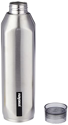 Image of Nayasa Quadro Stainless Steel Water Bottle | 1 Litre | Water Bottle For Office Home | Water Bottle Steel | Steel Water Bottle For Kids School | Office Water Bottle | Orange