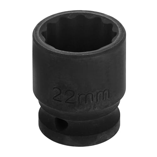 Image of HARFINGTON 1 /2 inch Drive x 22mm Shallow Impact Socket 12-Point Metric CR-V Steel Spindle Nut Impact Flip Sleeve for Home Auto Nuts Bolts Repair