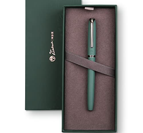 xixixiaozhu Picasso 916 Natural Series Metal Fountain Pen with Gift Box (EF Nib 0.35mm, Larch Green)