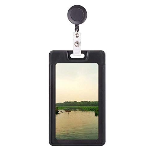 Funda retráctil para tarjetas y portacredenciales con estampado artístico de atardecer