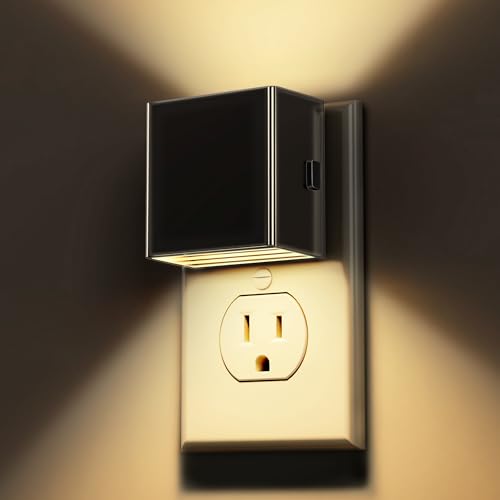 Image of L LOHAS LED Night Light 2 Pack, Night Lights Plug into Wall, Dusk to Dawn Sensor, Soft White 3000K, 0-100LM Adjustable Brightness, Dimmable NightLight for Bathroom Hallway Kitchen