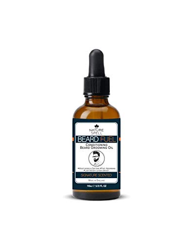 Nature Spell Beard Grooming Oil - Extra Large Bottle 110ml- Signature Scented, Beard Conditioning Oil, Made in UK
