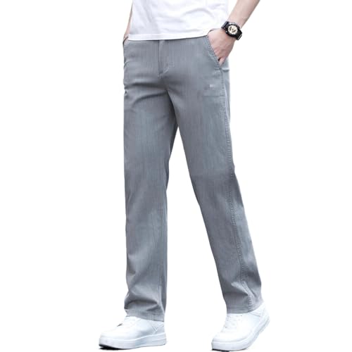 Summer Thin Printed Men's Casual Pants Slim Stretch Korean Elastic Waist Trousers Male