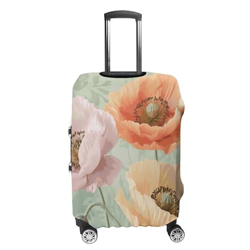 Pastel Poppies Travel Luggage Cover Anti-scratch Suitcase Cover Elastic Suitcase Protective Cover Fits 19-32 Inch Luggage M4