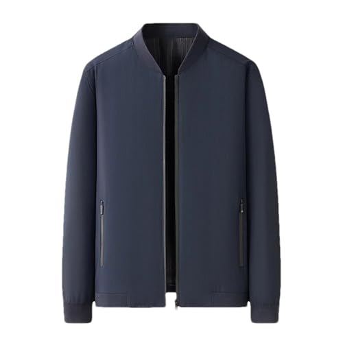 Men's Baseball Collar Jacket - Business Style Top Solid Color For Spring