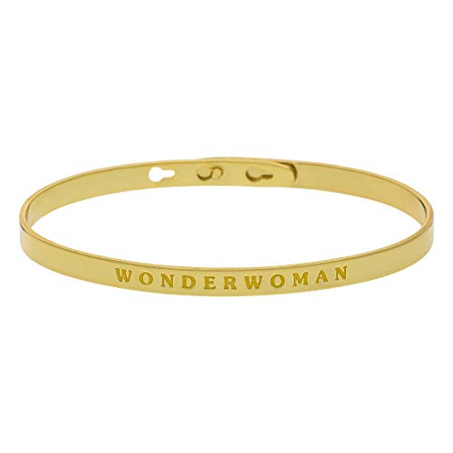 Mes-bijoux.fr Bracelet Jonc Classique en Laiton Doré - Wonderwoman