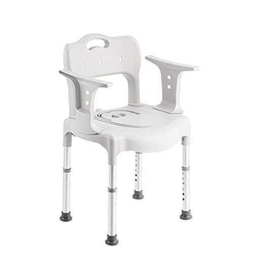 Sedie da comodo sponda letto ROMX Toilette Portatile per Il Trasporto Medico, Staffa rialzata per WC, Comodi Cuscini e Schienale, Altezza Regolabile in 6 Posizioni, Impermeabile e Antiscivolo, Bianco