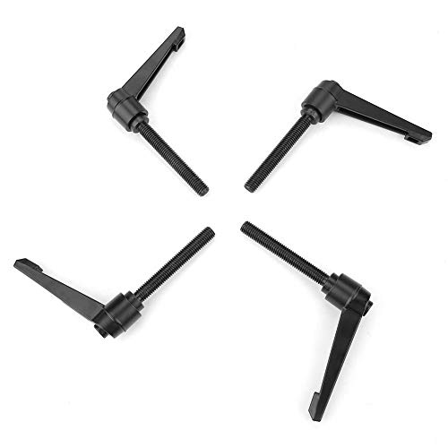 Image of Oumefar Carbon Steel Zinc Alloy Adjustable Handle Knob, Heavy Duty Machine Handle with M10 Male Thread (80mm), Adjustable Position Height Fixing for CNC Welding Woodworking Machinery (4-Pack)