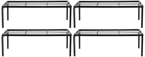 Amazon Brand - Solimo Durable Metal Plant Stand (Black, Set of 4) | Rectangular Metal Plant Stand - 24 inch | Indoor & Outdoor Home and Garden Display (B0CWHB84CJ) Amazon Price History, Amazon Price Tracker