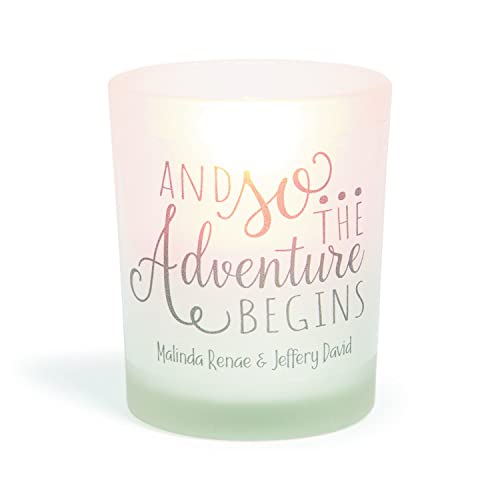 Personalized Adventure Wedding Votive Candle Holders - Home Decor - 12 Pieces