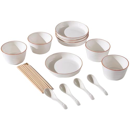 陶器食器セット 釉下彩 傷 摩耗、耐熱性、家庭用 デザートプレート ボウル 皿 セット プレート 皿 エアフライヤー 蒸し器 電子レンジ 滅菌器 食器洗い機 オーブンに対応しています 祝いプレセント 結婚祝い 休日や日常使いに最適(L)