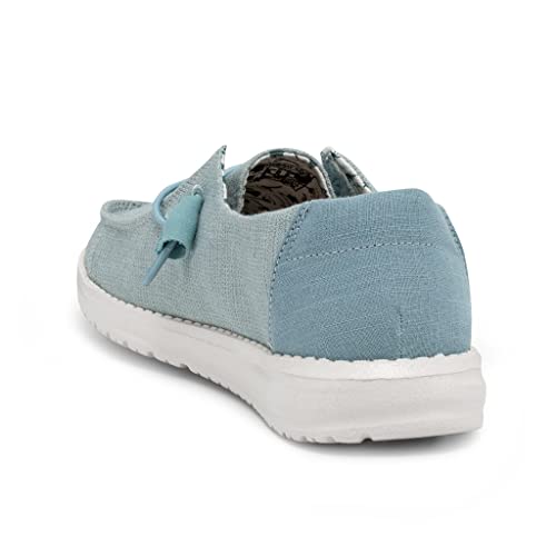 Image of HEYDUDE Women's Wendy Chambray Azur Size 12 | Women's Shoes | Women's Lace Up Loafers | Comfortable & Light-Weight