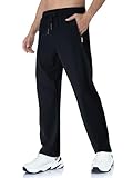 Rapoo Sweat Pants Athletic Workout Track Hiking Pants Jogger for Men Light Weight Polyester Sweatpants Jogging Pant with Pockets Black M
