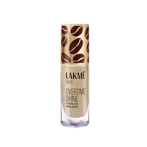 Image of Lakme 9 to 5 Overtime Shine Nail Polish - Coffee Edit - 02 -Flat White Fantasy 6ml