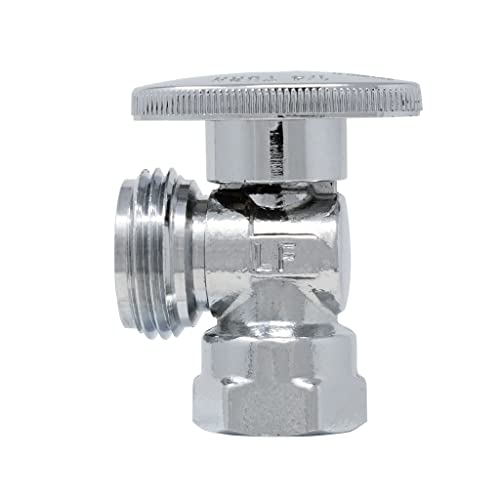 1/4 Turn Washing Machine Angle Stop, 1/2\" FIP x 3/4\" MHT Miiflex Heavy Duty Chrome Plated Brass Quarter Shut Off Valve for Residential/Commercial [2 Pack] - Thumbnail 5