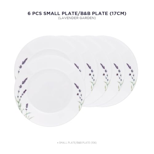 Image of Corelle Corelle Asia Collection Lavender Garden 17 cm Small Plate Pack of 6