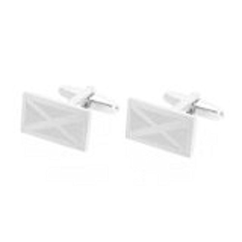 Mancuernillas con bandera escocesa grabada GTR para hombre miniatura 1
