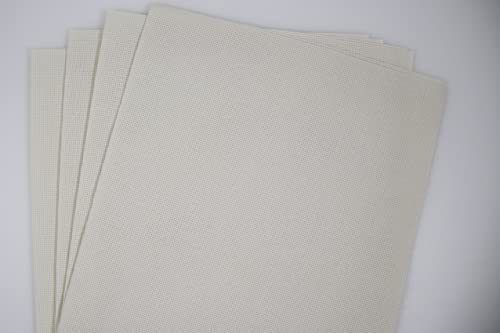 Image of KCS 4 /6 pc of 12 inch x 18 inch 18CT Counted Cotton Aida Cloth Cross Stitch Fabric (4 pc, Antique White)