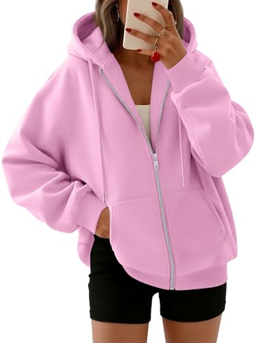 Image of Trendy Queen Womens Oversized Zip Up Hoodies Y2K Fall Sweatshirts 2026