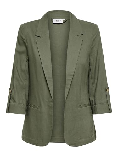 Blazer en lin léger Onlgoa 3/4, veste d'été décontractée olive fumée taille 38