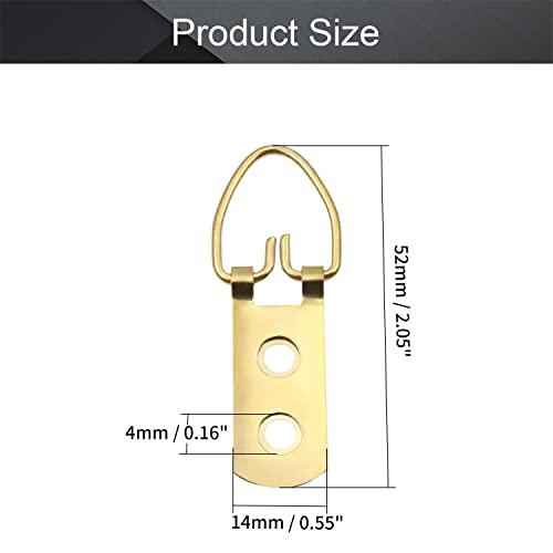 Image of MroMax 10PCS Ring Picture Frame Buckle 2.05 inch x 0.55 inchGold Tone Assortment Kit for Home Decoration Picture Frames Photo Hanging Solutions