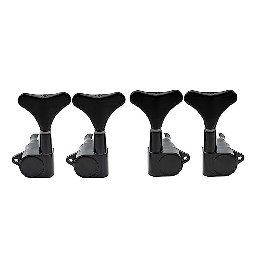 Musiclily 2L2R Bajo Clavijas de Afinación Clavijero de Repuesto para 4 Cuerdas Ibanez Style Bajo Eléctrico, Negro