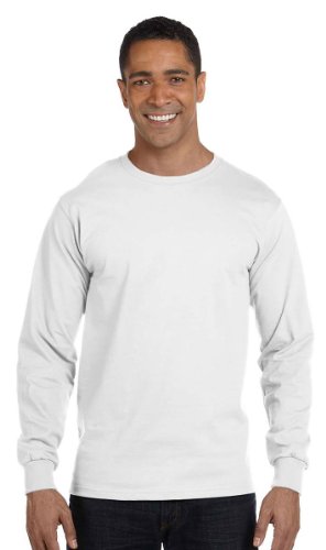 Hanes Men's ComfortSoft Heavyweight Long Sleeve T-Shirt ,White,XL