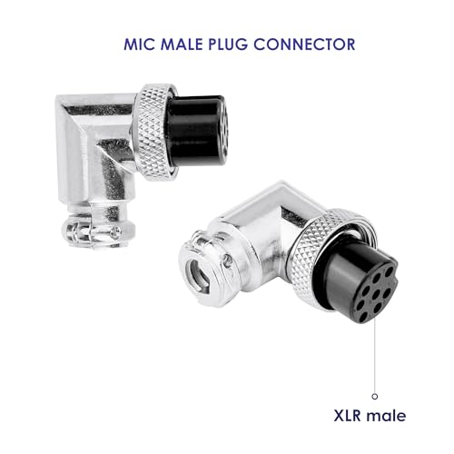 Image of MX 3 Pin XLR Microphone pin Pure Copper Nickel Plated Pins1 for High Conductivity microphone (5-pin Male Connector Right-Angle, Pack of 2, Male Connector)